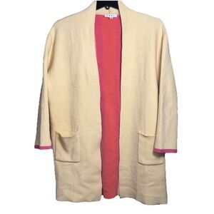 THML Paige Striped Cardigan in Pink Long Line Open Cardigan Sweater Top sz SMALL